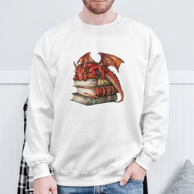 I Read Because Roasting People Is Frowned Upon Dragon Book Premium Tri-Blend Sweatshirt Gifts for Old Men