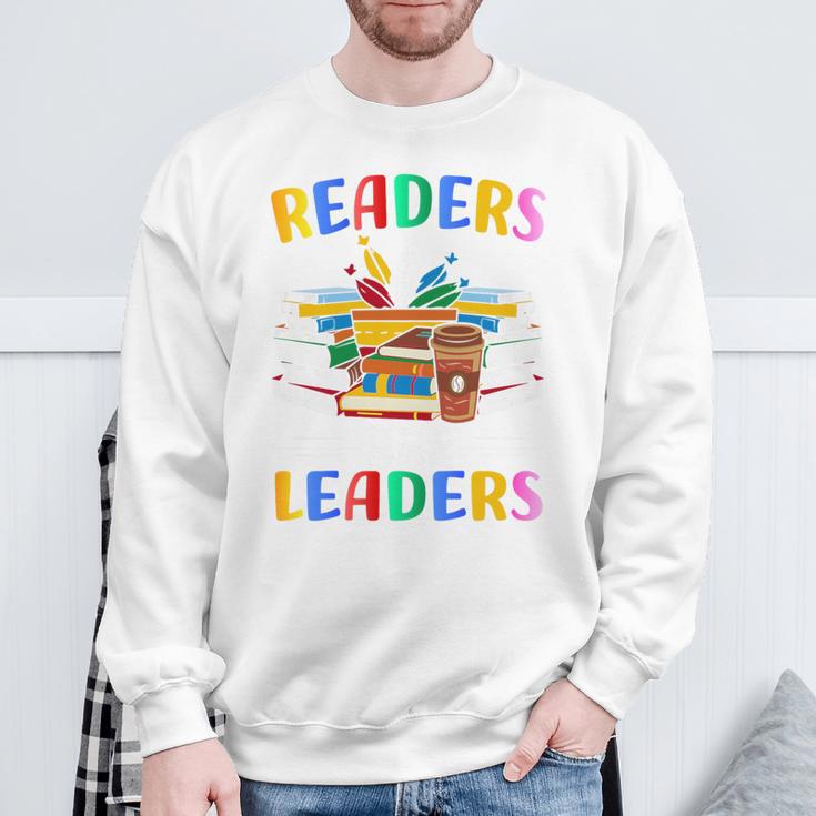Readers Are Leaders Book Lover Reading Mom Premium Tri-Blend Sweatshirt Gifts for Old Men