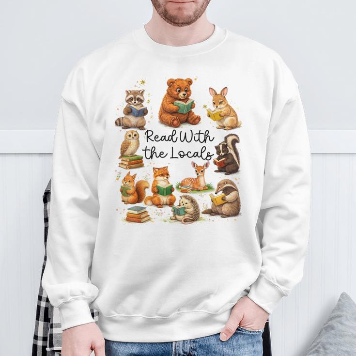 Reading Book Lover Bookish Camping Read With The Locals Sweatshirt Gifts for Old Men