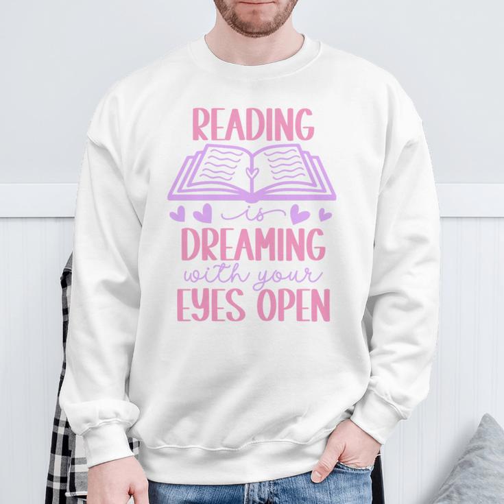 Reading Is Dreaming With Your Eyes Open Cute Quote Books Premium Tri-Blend Sweatshirt Gifts for Old Men Reading Is Dreaming With Your Eyes Open Cute Quote Books Premium Tri-Blend Sweatshirt Gifts for Old Men