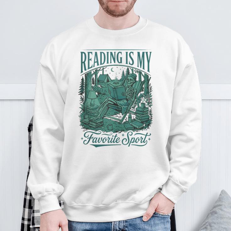 Reading Is My Favorite Sport Book Lover Bookworm Sweatshirt Gifts for Old Men