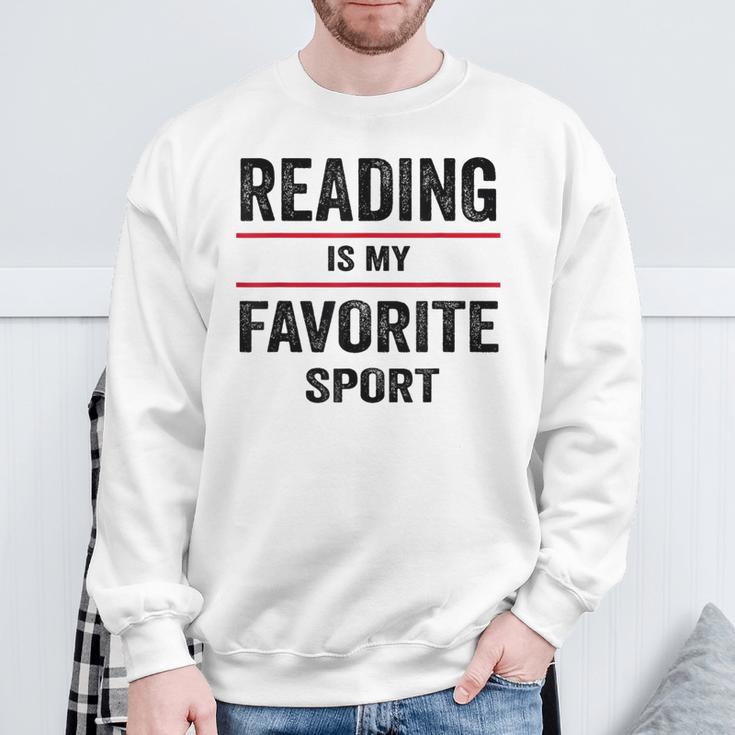 Reading Is My Favorite Sport Book Lover Quote Sweatshirt Gifts for Old Men