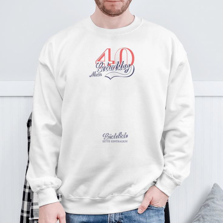 Retro 40th Birthday Guest List Guest Book 40th Birthday Sweatshirt Gifts for Old Men