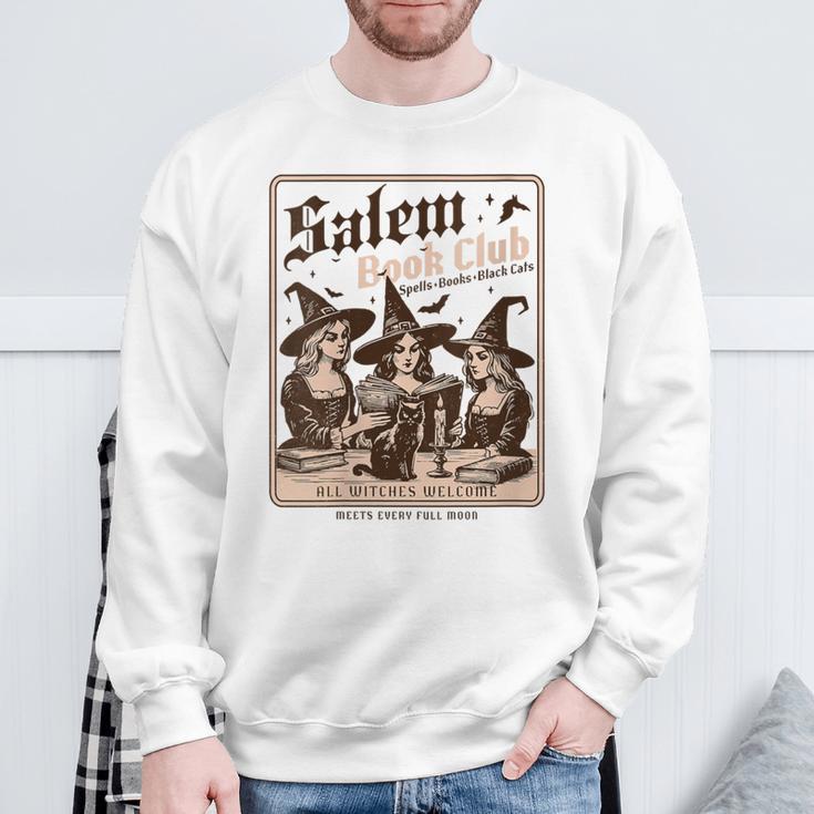Salem Book Club Bookish Halloween Retro Salem Witch Book Sweatshirt Gifts for Old Men