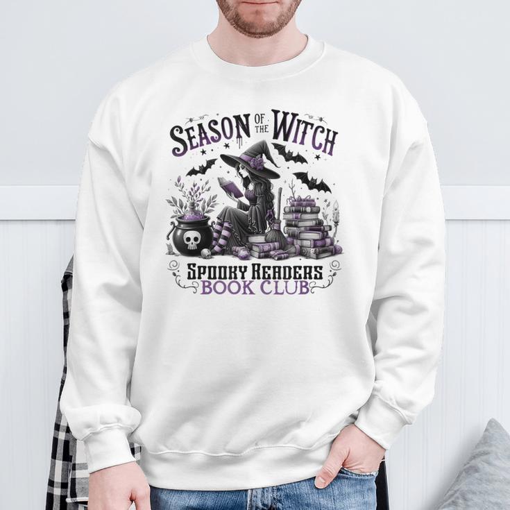Season Of The Witch Spooky Readers Book Club Halloween Party Sweatshirt Gifts for Old Men