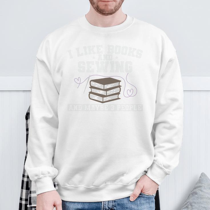 Sew I Like Books And Sewing And Maybe 3 People Premium Tri-Blend Sweatshirt Gifts for Old Men