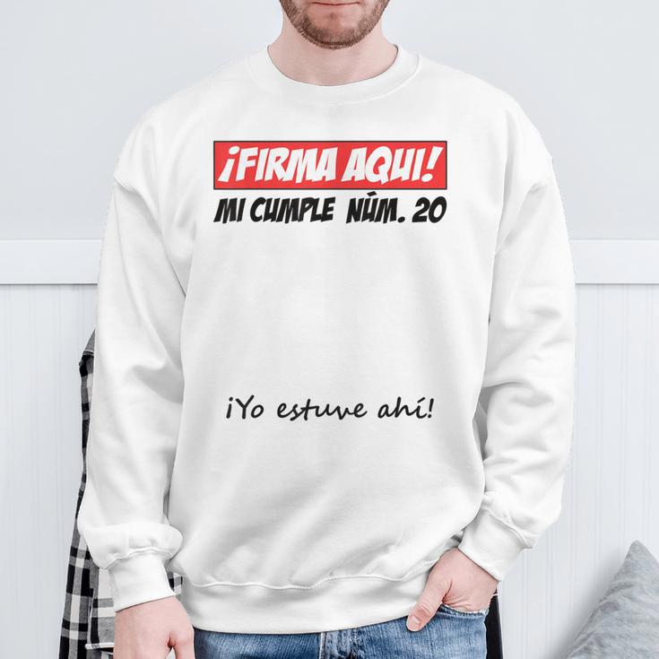 Signature Aqui 20th Birthday I Guest Book Sweatshirt Gifts for Old Men