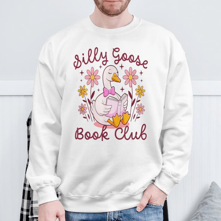 Silly Goose Book Club Reading Girl Sweatshirt Gifts for Old Men