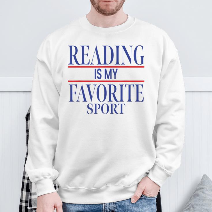 Simple Sarcastic Reading Is My Favorite Sport Book Lover Sweatshirt Gifts for Old Men