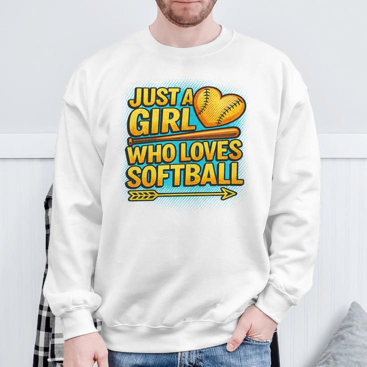 Softball Just A Girl Comic Book Style Graphic For Teens Premium Tri-Blend Sweatshirt Gifts for Old Men