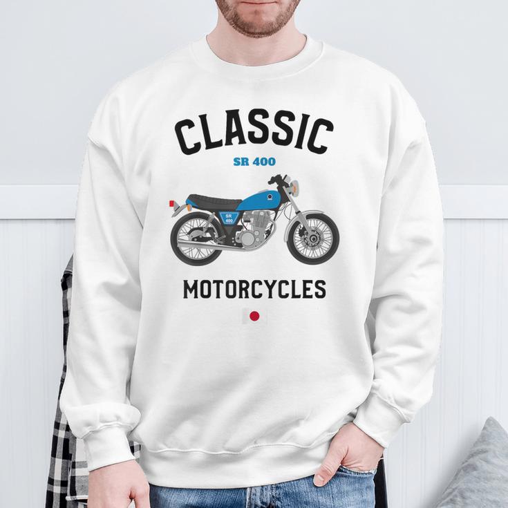 Sr 400 ブルー クラシックバイク モーターサイクリスト オートバイ スウェットシャツ 高齢者への贈り物