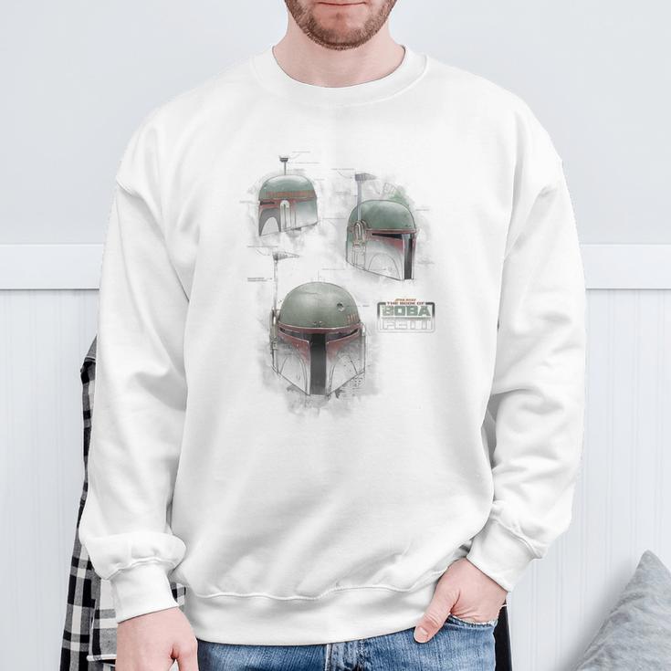 Star Wars The Book Of Boba Fett Helmet Schematic V-3 Sweatshirt Gifts for Old Men Star Wars The Book Of Boba Fett Helmet Schematic V-3 Sweatshirt Gifts for Old Men