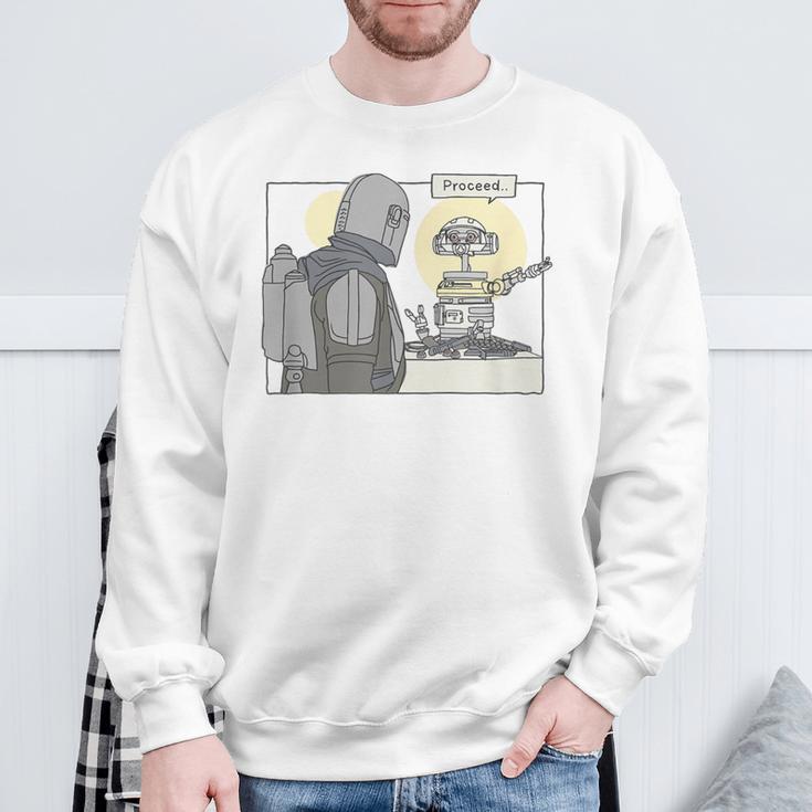 Star Wars The Book Of Boba Fett Proceed Simple Cartoon Sweatshirt Gifts for Old Men Star Wars The Book Of Boba Fett Proceed Simple Cartoon Sweatshirt Gifts for Old Men