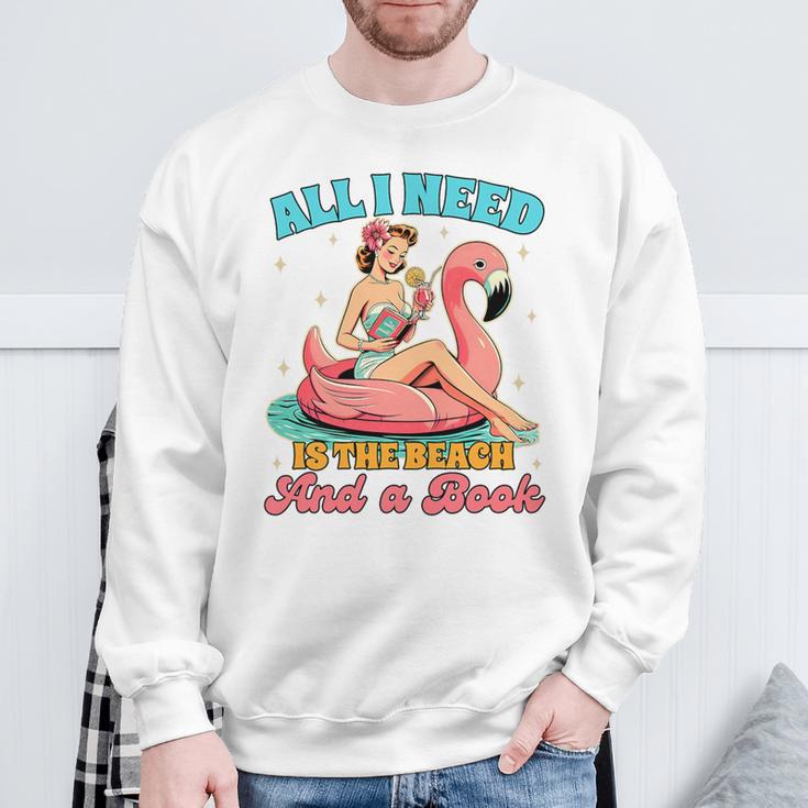 Summer Reading Book Lover All Need Is The Beach & A Book Premium Tri-Blend Sweatshirt Gifts for Old Men