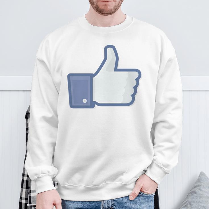 Thumbs Up Like Face Book Icon Sweatshirt Gifts for Old Men