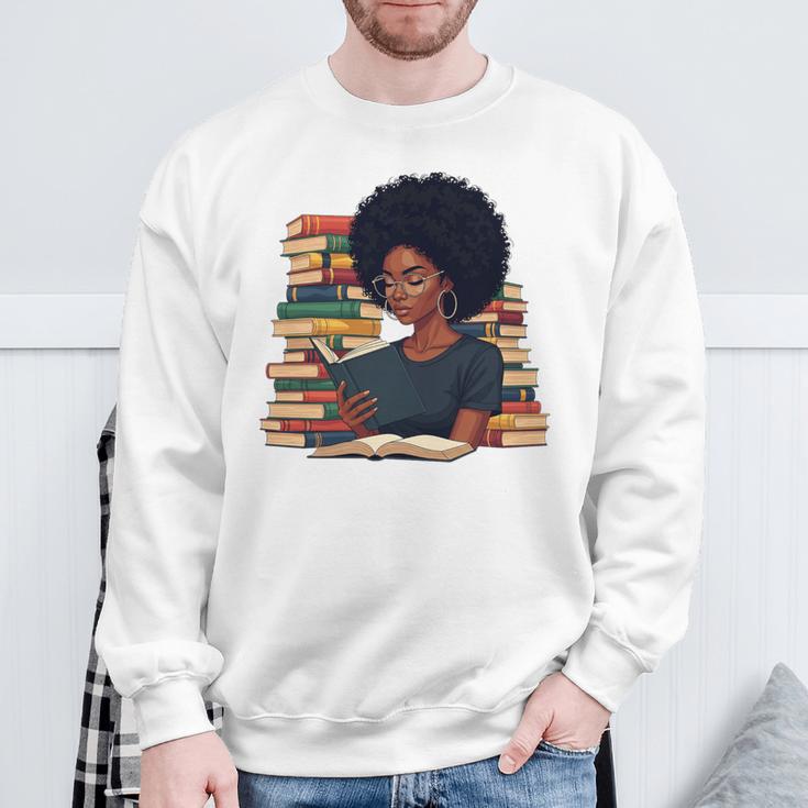 History Month Afro Women Girls Book Lover Librarian Premium Tri-Blend Sweatshirt Gifts for Old Men