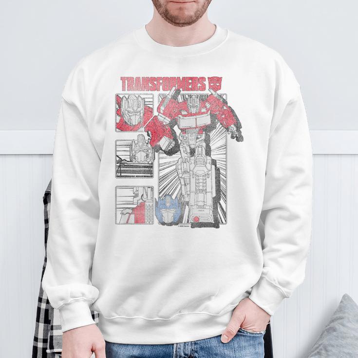 Transformers Optimus Prime Vintage Comic Book Style Panels Sweatshirt Gifts for Old Men