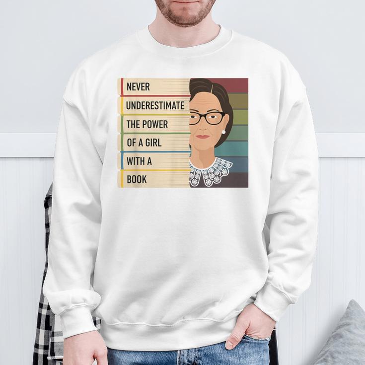 Never Underestimate The Power Of A Girl With A Book Feminist Sweatshirt Gifts for Old Men Never Underestimate The Power Of A Girl With A Book Feminist Sweatshirt Gifts for Old Men
