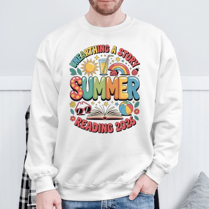 Unearth a Story Summer 2026 Summer Reading Program Book Premium Tri-Blend Sweatshirt Gifts for Old Men