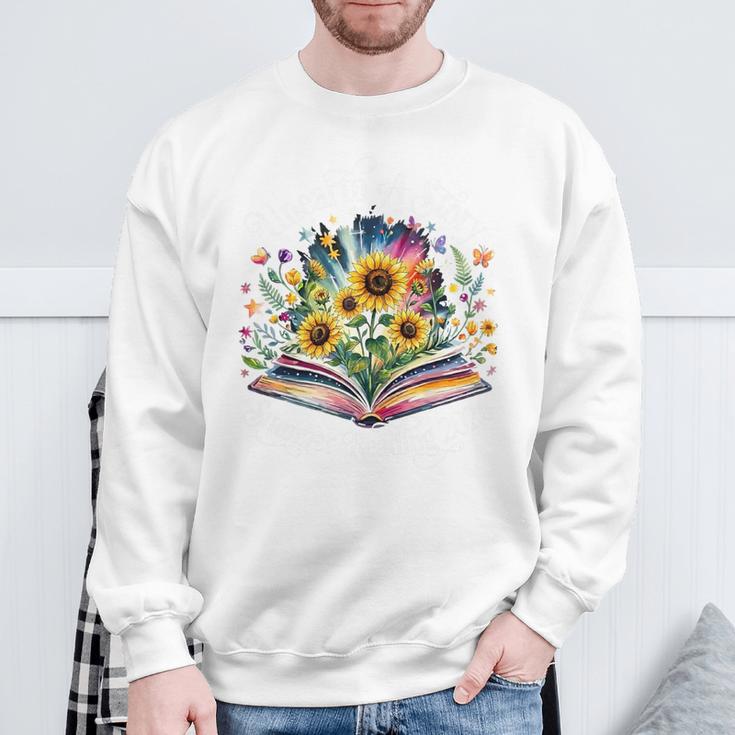 Unearth A Story Summer Reading 2026 Flower Butterfly Book Premium Tri-Blend Sweatshirt Gifts for Old Men