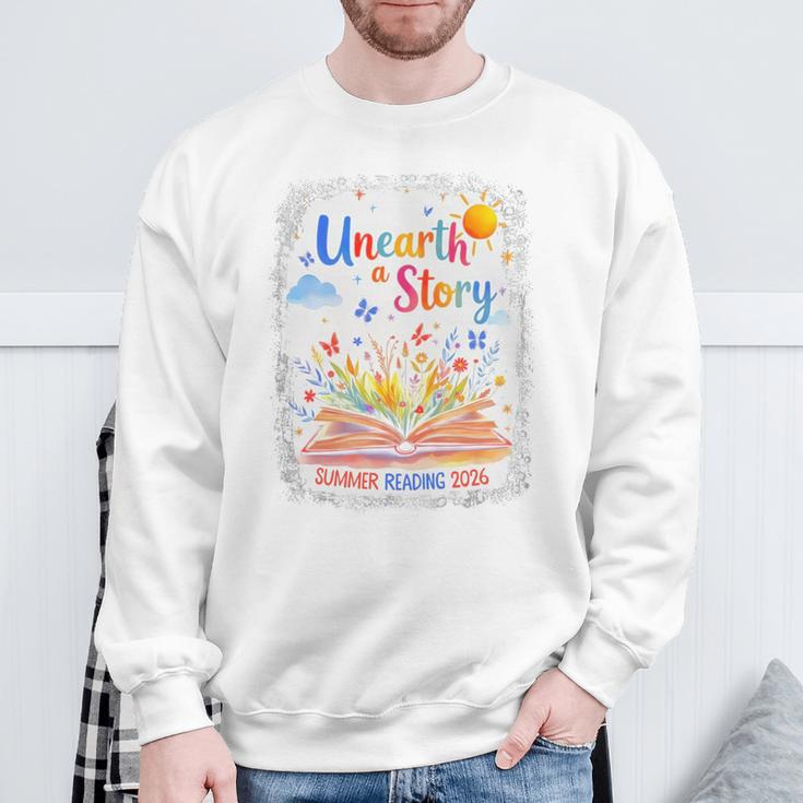 Unearth a Story Summer Reading 2026 Wildflower Book Library Sweatshirt Gifts for Old Men Unearth a Story Summer Reading 2026 Wildflower Book Library Sweatshirt Gifts for Old Men
