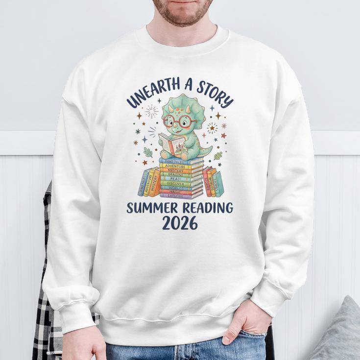 Unearth a Story Triceratops Dinosaur Reading Books Cute Dino Sweatshirt Gifts for Old Men Unearth a Story Triceratops Dinosaur Reading Books Cute Dino Sweatshirt Gifts for Old Men