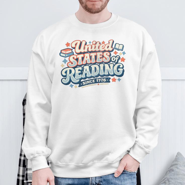 United States Of Reading Patriotic Book Lover Premium Tri-Blend Sweatshirt Gifts for Old Men