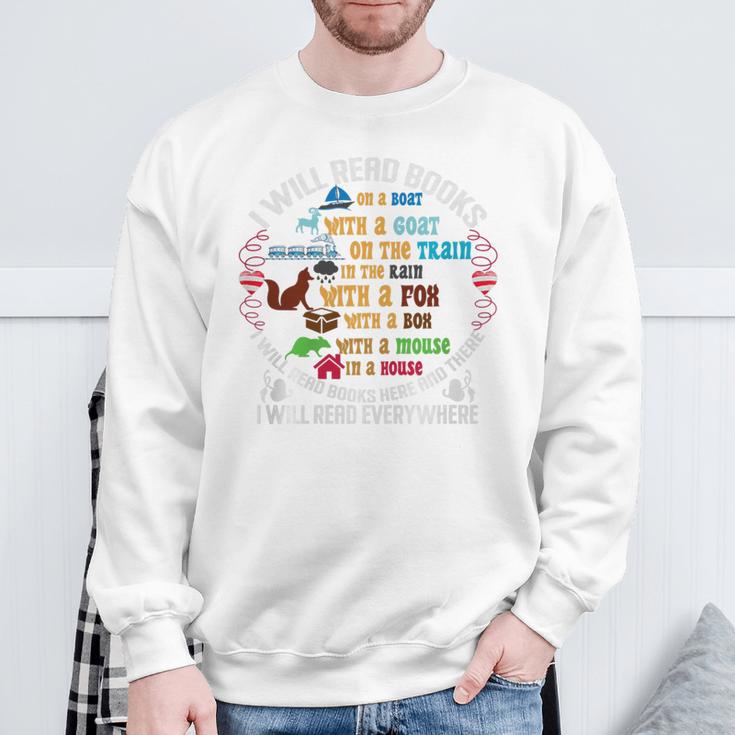 I Will Read Books On A Boat & Everywhere Reading Premium Tri-Blend Sweatshirt Gifts for Old Men