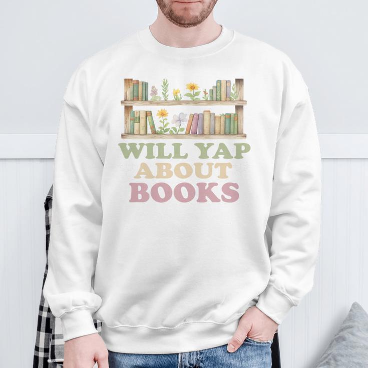Will Yap About Books Reader Book Nerd Book Reading Lover Premium Tri-Blend Sweatshirt Gifts for Old Men