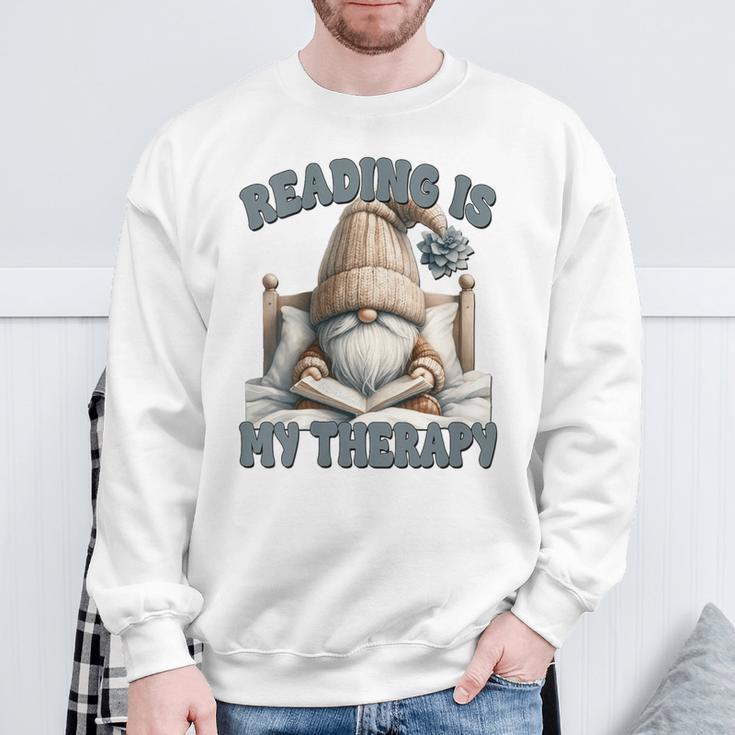 Women's Book Reader Accessories For Teacher Reading Is My Therapy Sweatshirt Gifts for Old Men