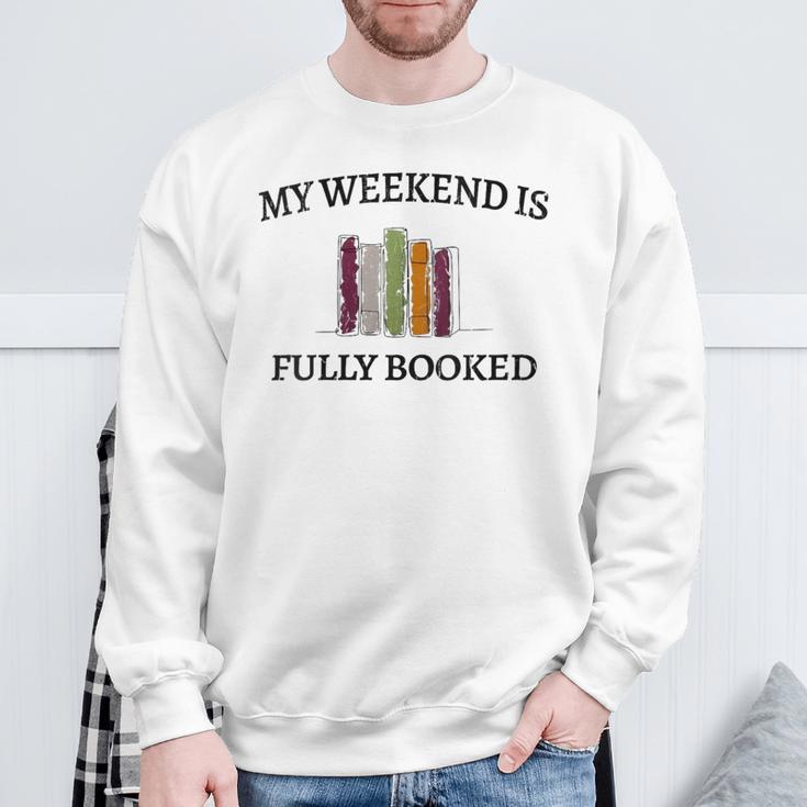 Women's My Weekend Is Fully Booked Cozy Bookish Book Club Sweatshirt Gifts for Old Men Women's My Weekend Is Fully Booked Cozy Bookish Book Club Sweatshirt Gifts for Old Men