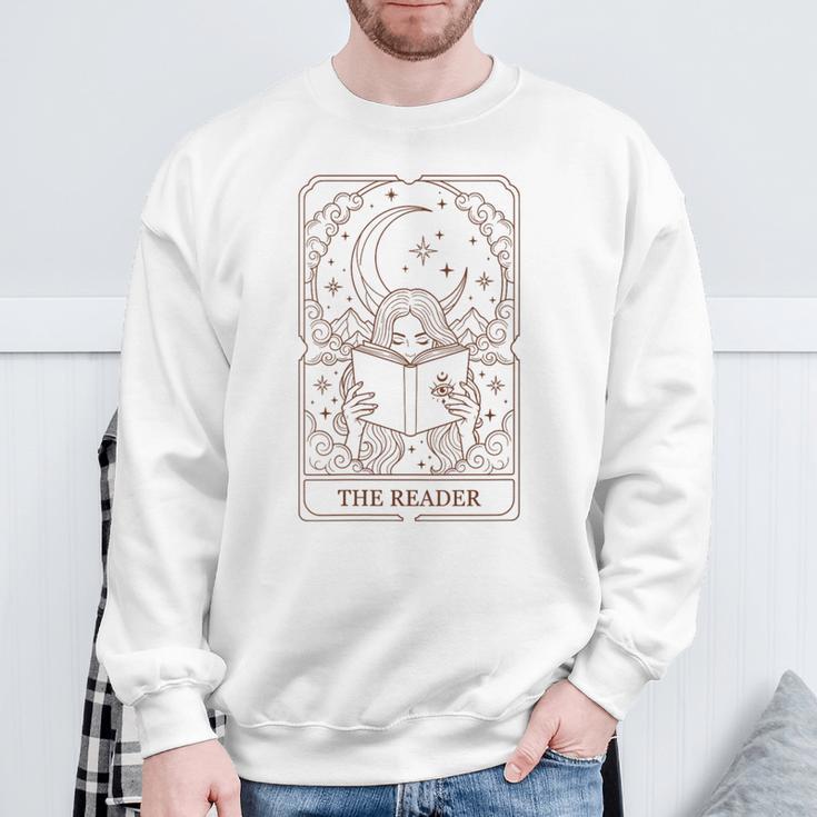 Women's Reading Squad Book Lover Bookish The Reader Tarot Card Sweatshirt Gifts for Old Men