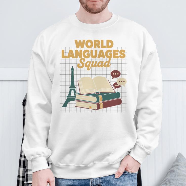 World Languages Squad Books Tower Performance Sweatshirt Gifts for Old Men World Languages Squad Books Tower Performance Sweatshirt Gifts for Old Men