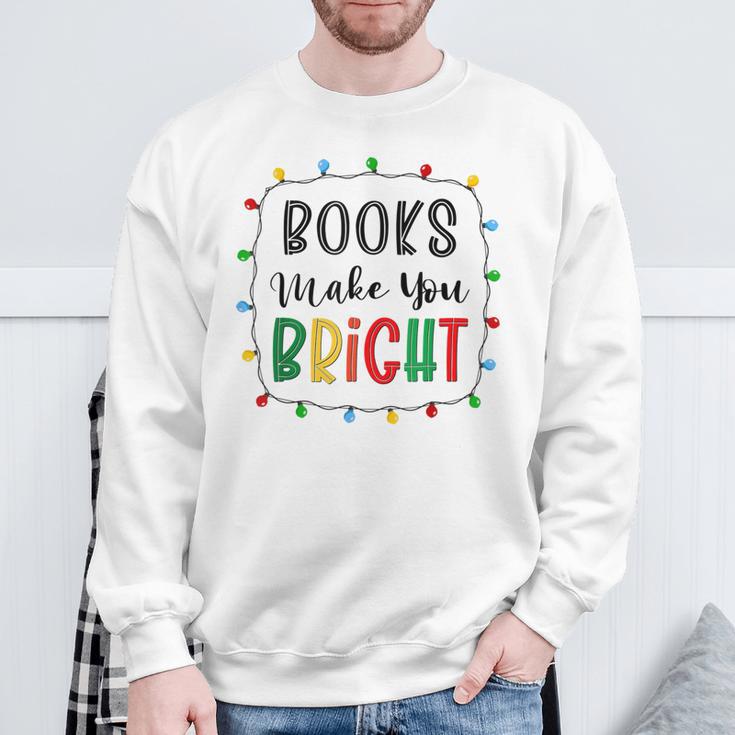 XboE Books Make Bright Christmas Light Merry Xmas Bookworm Sweatshirt Gifts for Old Men XboE Books Make Bright Christmas Light Merry Xmas Bookworm Sweatshirt Gifts for Old Men
