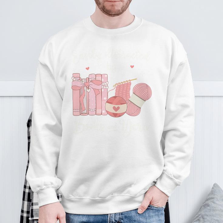 Yarn Quote Easily Distracted By Books And Yarn Reader Premium Tri-Blend Sweatshirt Gifts for Old Men