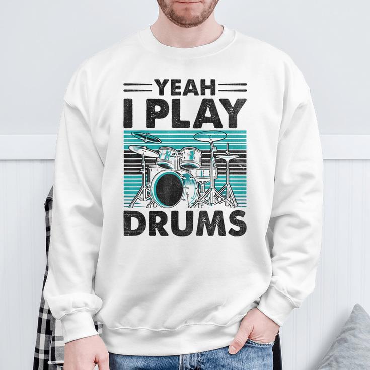 Yeah I Play Drums Drummer Play Drumming スウェットシャツ 高齢者への贈り物