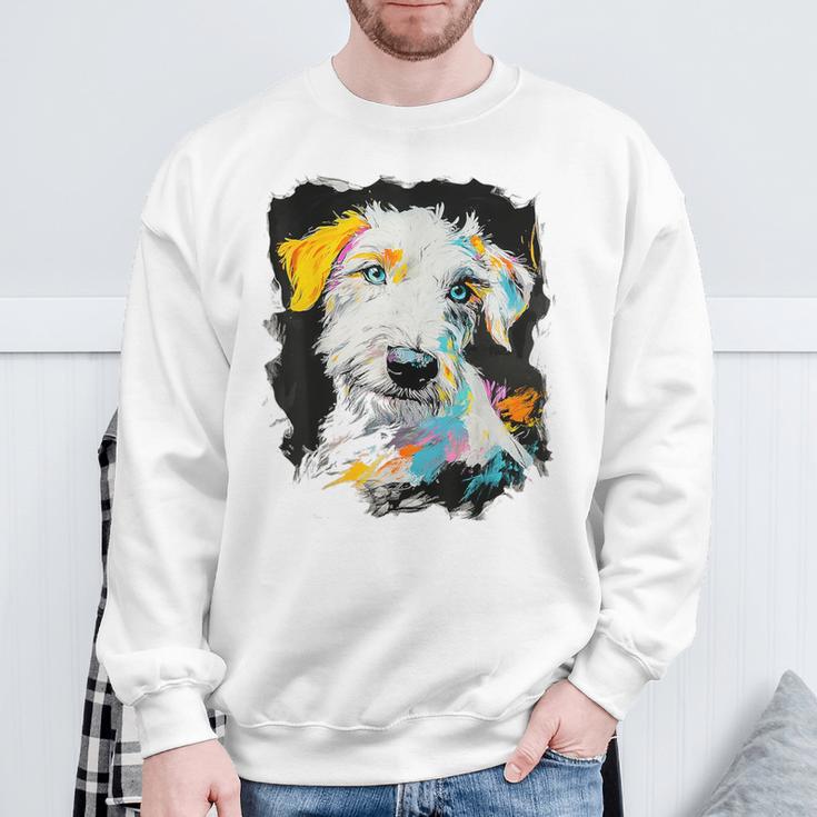 アイリッシュウルフハウンド 犬 モチーフ ペット 青い目 アイリッシュウルフハウンド スウェットシャツ 高齢者への贈り物