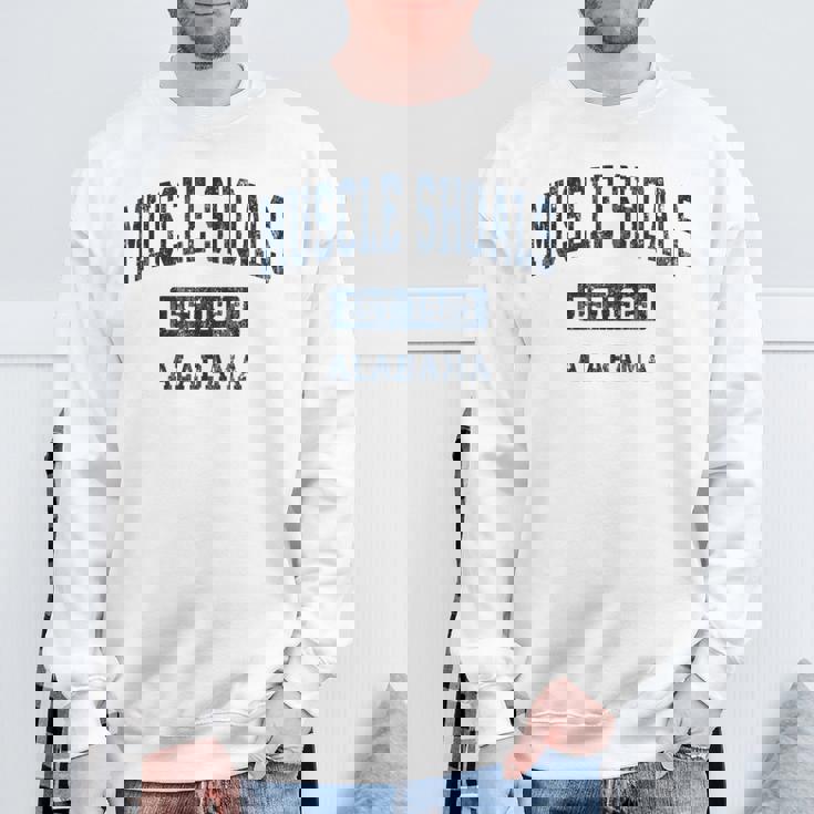 アラバマ州マッスルショールズアラバマ州ヴィンテージスポーツエスタブリッシュドネイビーデス スウェットシャツ 高齢者への贈り物