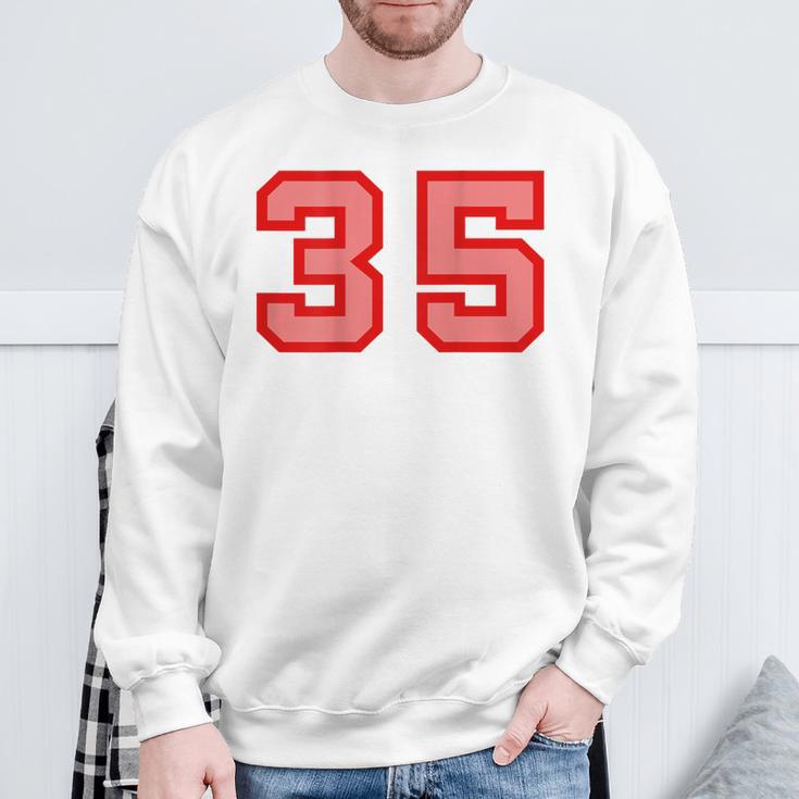 クールなレトロなレタリングジャージバックナンバー35 Thirtyfive スウェットシャツ 高齢者への贈り物