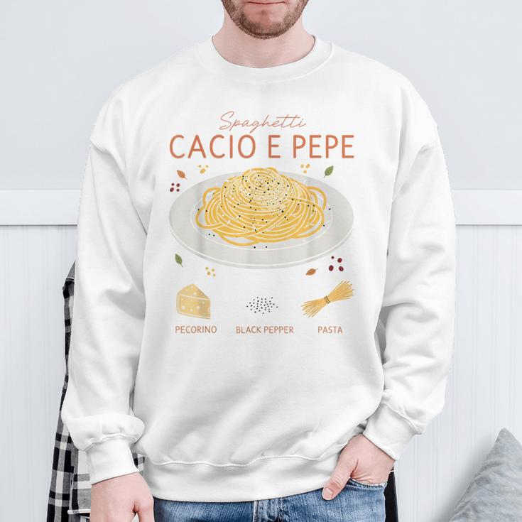 スパゲッティ カシオ エ ペペ 伝統的なイタリア料理 レシピ ティー スウェットシャツ 高齢者への贈り物