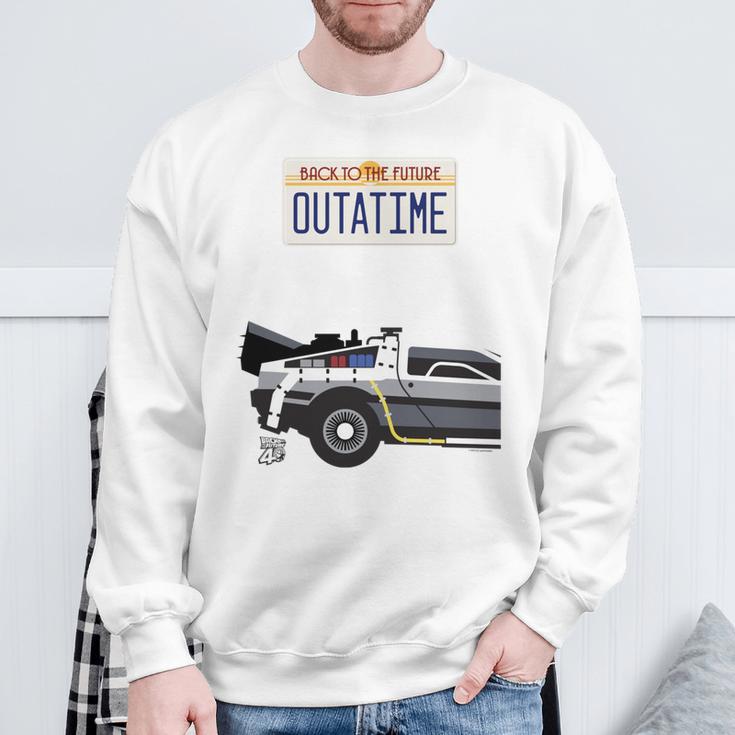 バック・トゥ・ザ・フューチャー Outatime ナンバープレート 長袖tシャツ スウェットシャツ 高齢者への贈り物