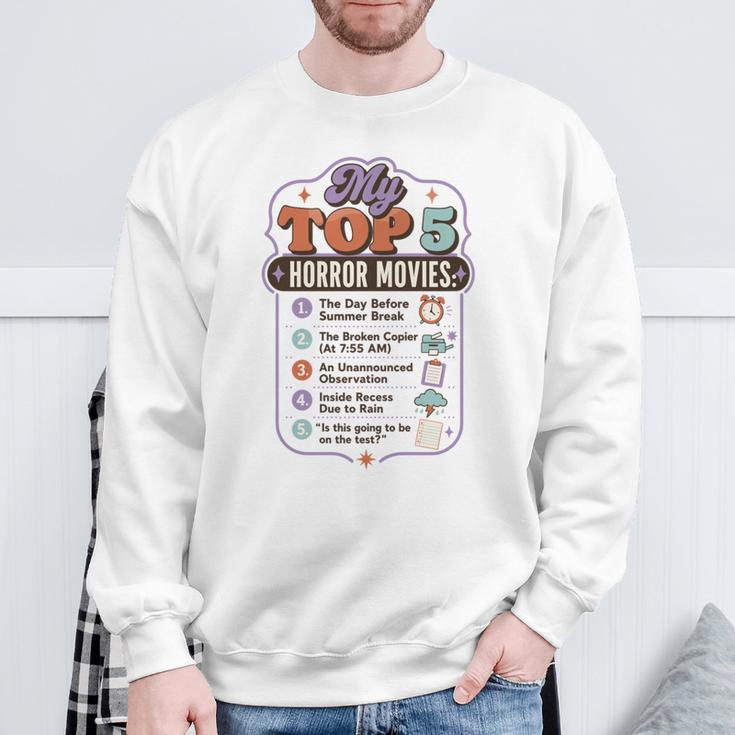 ホラー映画 教師 ユーモア 学校 映画 パロディ トップ5 長袖tシャツ スウェットシャツ 高齢者への贈り物