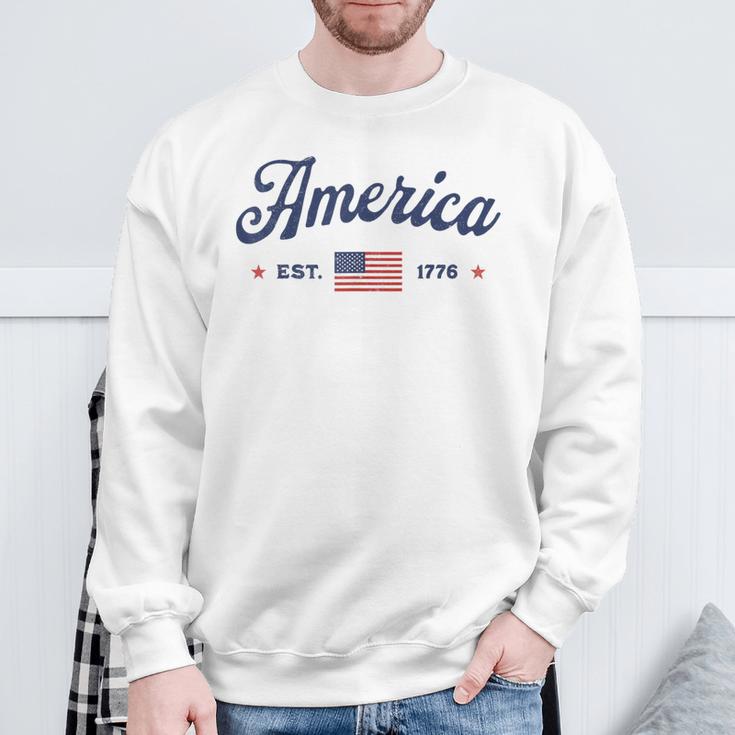 ヴィンテージ アメリカ国旗 Usa 4Th Of July American Flag Patriotic スウェットシャツ 高齢者への贈り物
