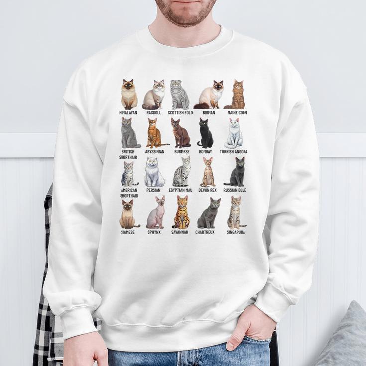 猫の種類教育猫の品種チャートガイド スウェットシャツ 高齢者への贈り物
