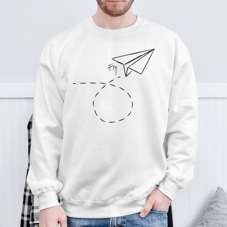 紙飛行機フライtシャツ折り紙折り紙パイロット スウェットシャツ 高齢者への贈り物