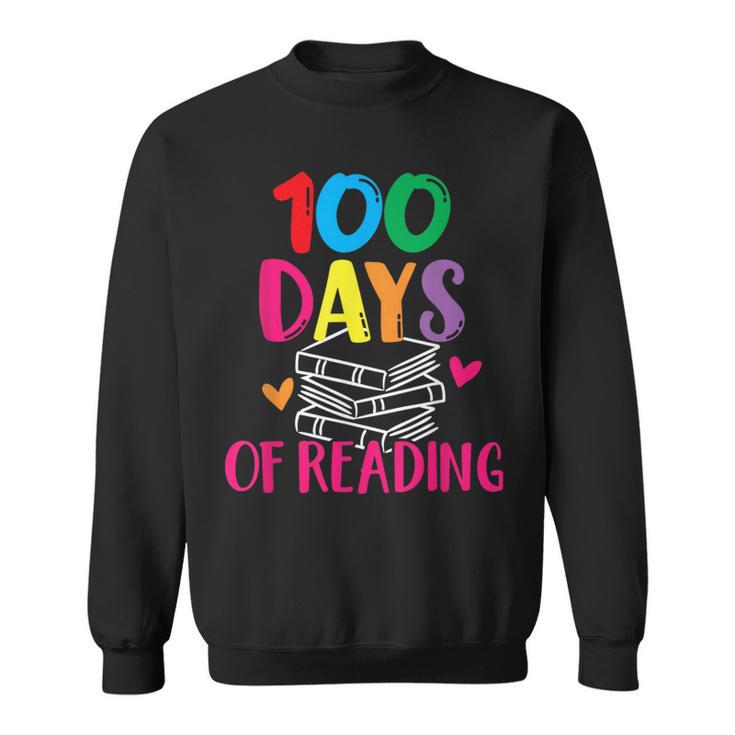 100 Days Of School Reading English Teacher Books Stack Sweatshirt