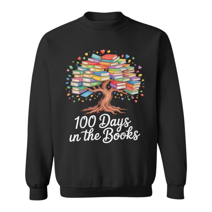 100th Day Of School Books Tree Reading Sweatshirt