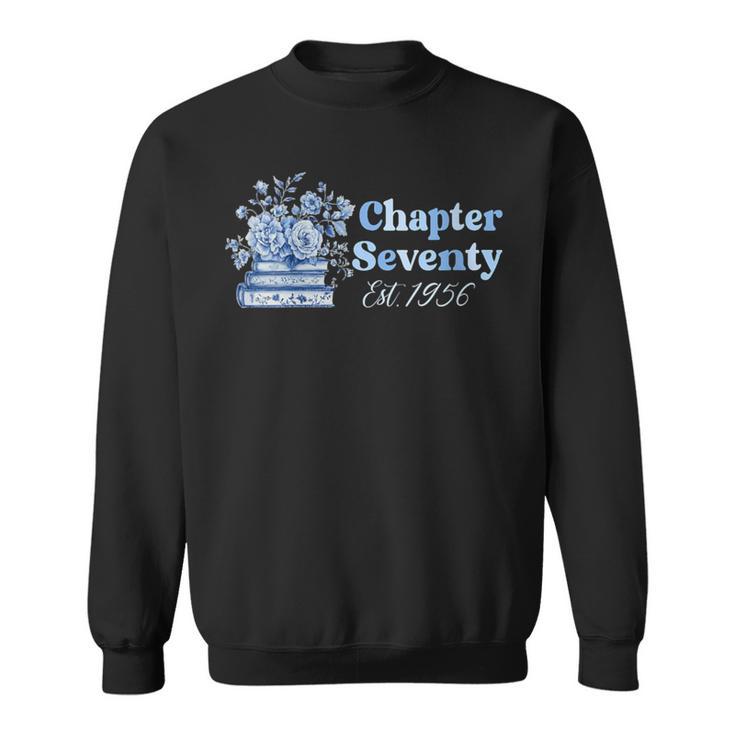 1956 Chapter Seventy 70th Birthday Blue Toile Floral Book Sweatshirt