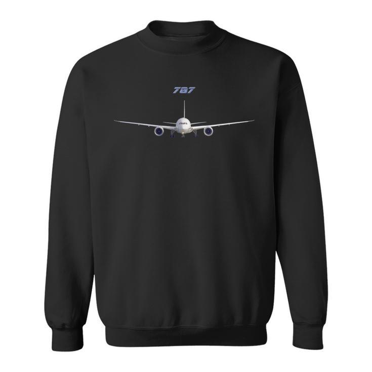 787 乗客機 フロントビュー スウェットシャツ
