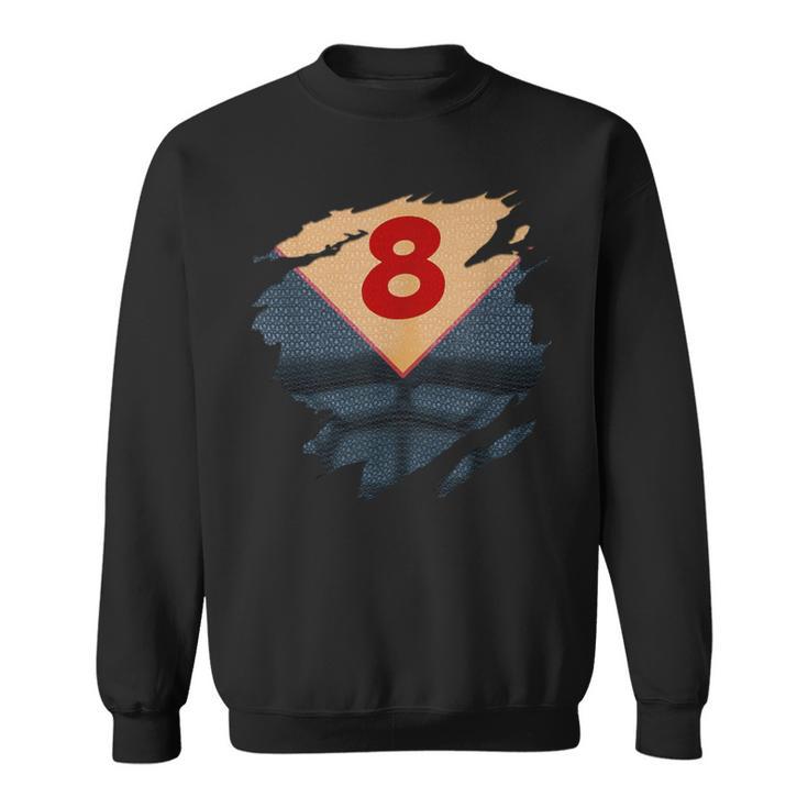8th Birthday Comic Book Superhero Born In 2017 Sweatshirt